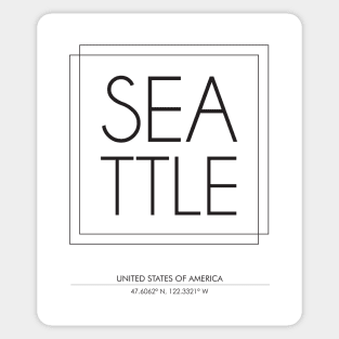 Seattle city minimal typography 2 Sticker